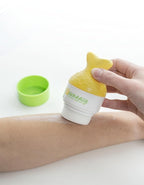 YAYA ORGANICS Sun-Easy Sunscreen Applicator, Refillable Roll-On with Sponge for Kids and Babies, Fun, Fast and Mess-Free application, Holds 80 ml, Fish/Green Cap