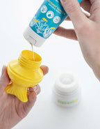 YAYA ORGANICS Sun-Easy Sunscreen Applicator, Refillable Roll-On with Sponge for Kids and Babies, Fun, Fast and Mess-Free application, Holds 80 ml, Fish/Green Cap