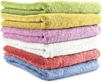Small and Lightweight Cotton Towels Assorted Pastel Mix 24 x 40 inches Towels (12)